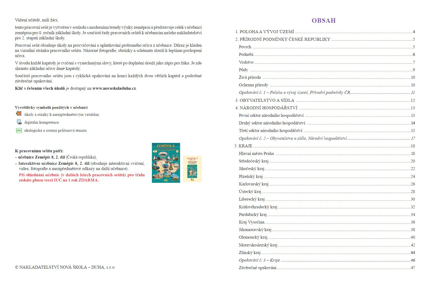 Zeměpis 8 - Česká republika - pracovní sešit 2. díl