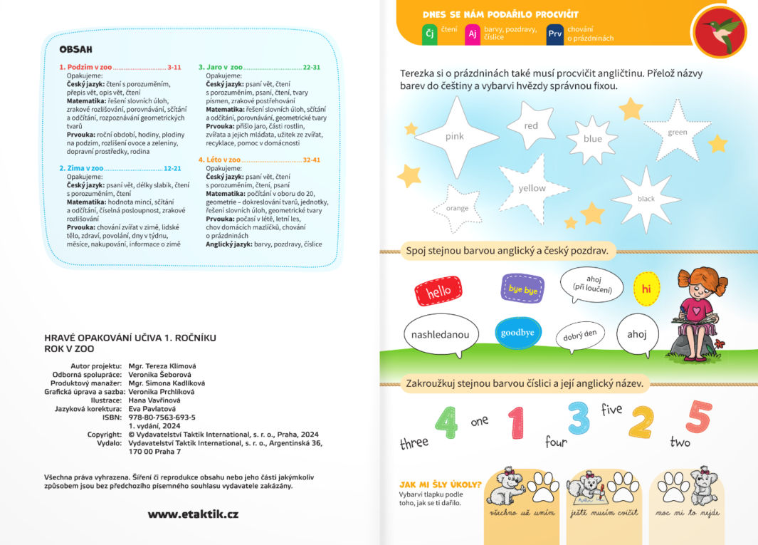 Hravé opakování učiva 1. třída: Rok v ZOO