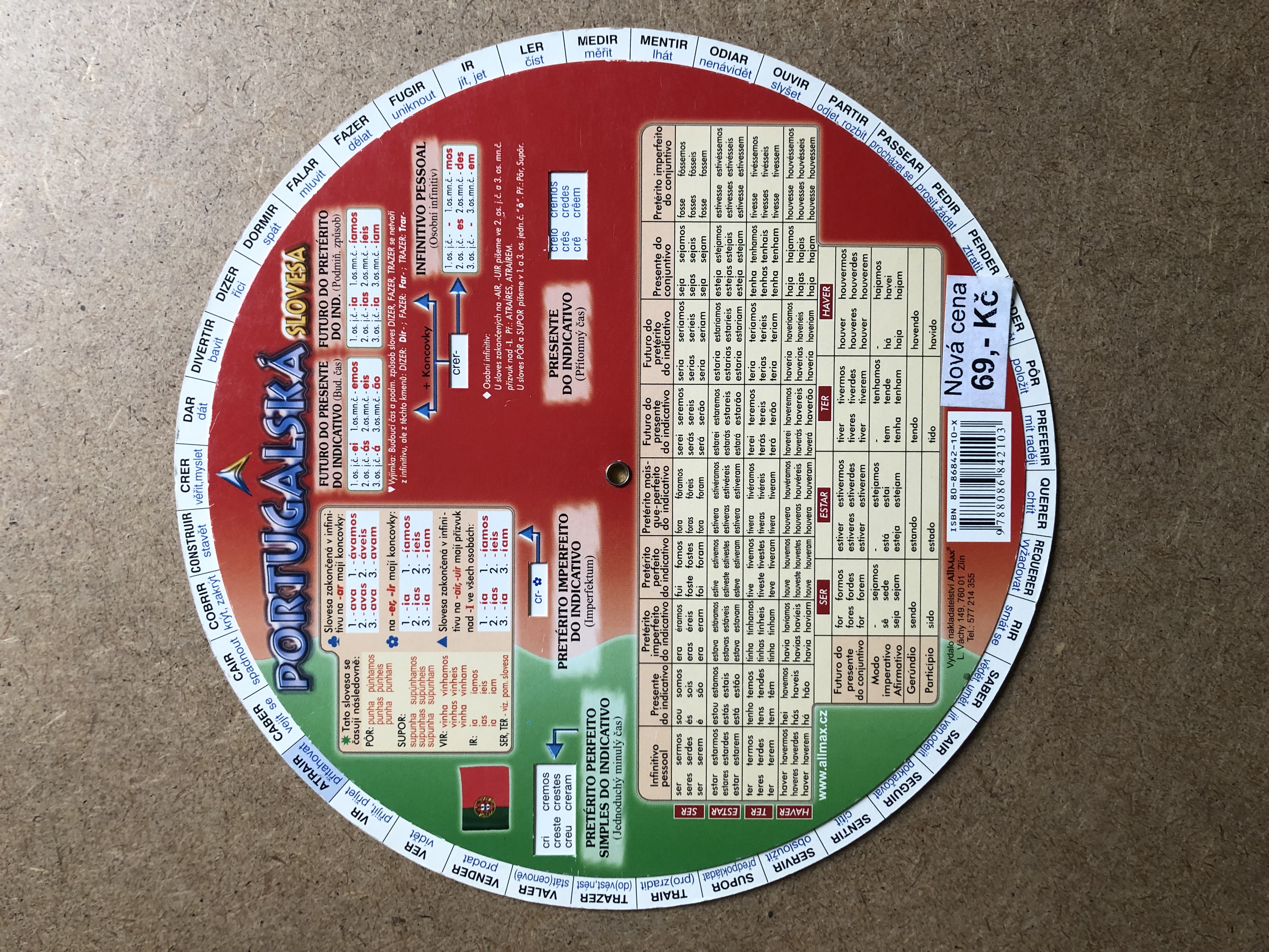 Portugalská slovesa - kolečko