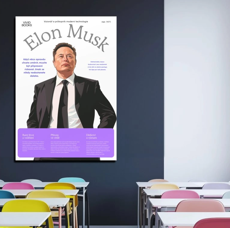 Nástěnný plakát - Elon Musk