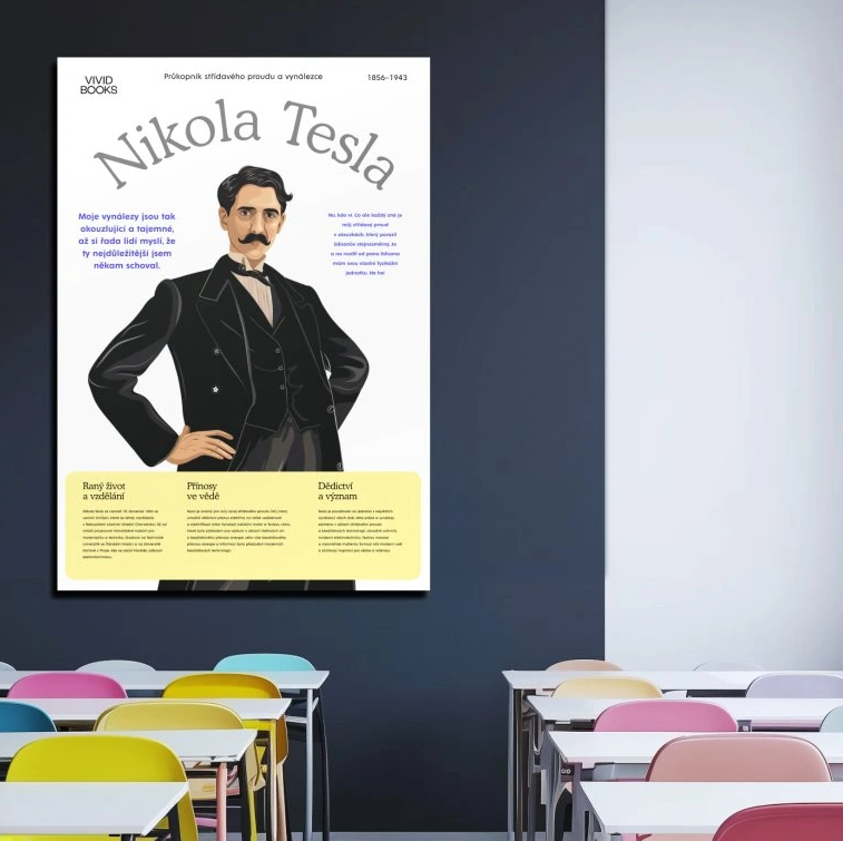Nástěnný plakát - Nikola Tesla