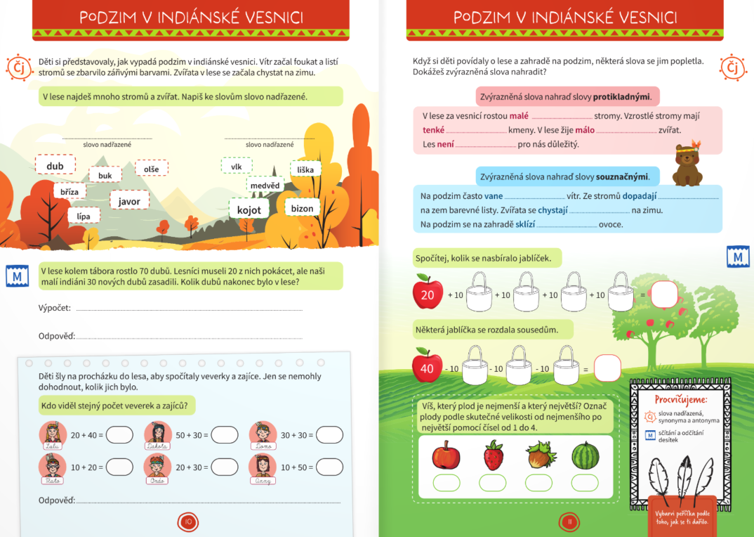 Hravé opakování učiva 2. třídy: Mezi indiány