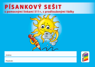 Písankový sešit s pomocnými linkami 511+, s prodlouženými řádky