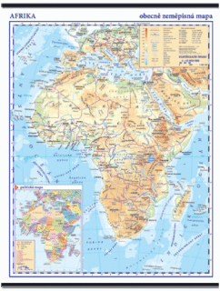 Nástěnná mapa Afrika - obecně zeměpisná